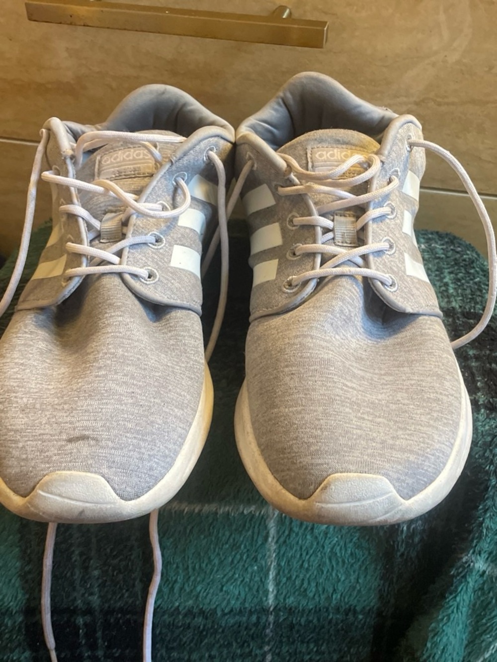 adidas Light Gray and White Men's Sneaker Shoes